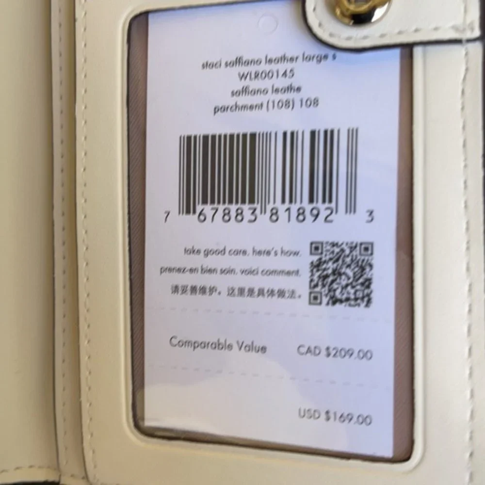Kate Spade Staci Large Slim Bifold Wallet Parchment - Picture 6 of 16